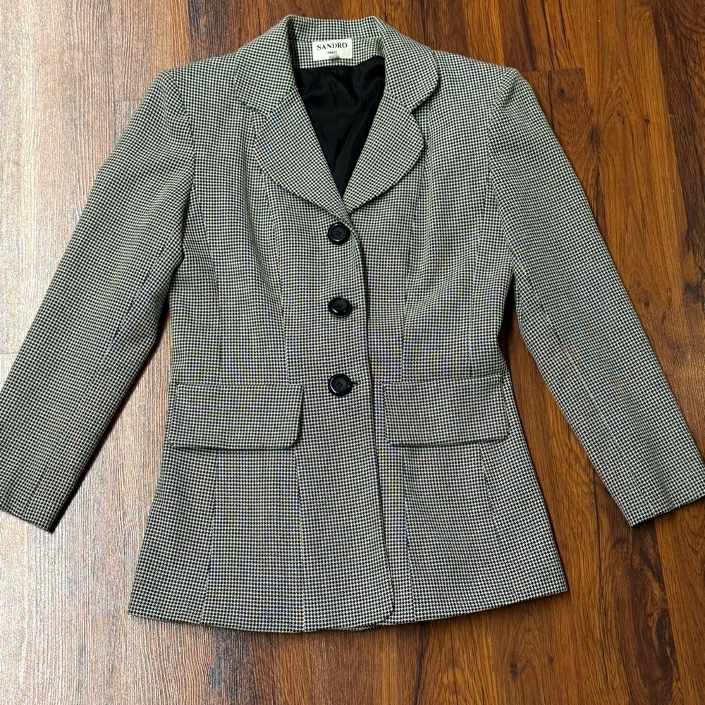 Sandro Paris Houndstooth Blazer FR 40 US 6-8